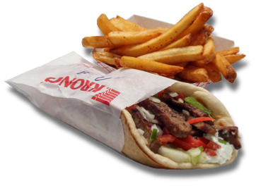 Grecian Corner Greek Gyro Sandwich with Fries