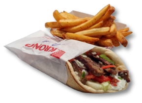 Grecian Corner Greek Gyro Sandwich and Fries